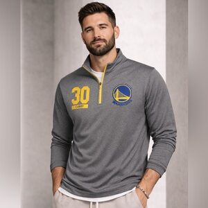 Golden State Warriors Stephen Curry #30 1/4 Zip Pullover Gray Men’s Small NBA